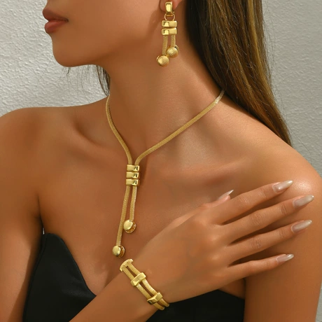 Gold Layered Necklace - Double Chain Style