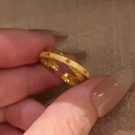 Vintage Gold Leaf Ring - Adjustable Open